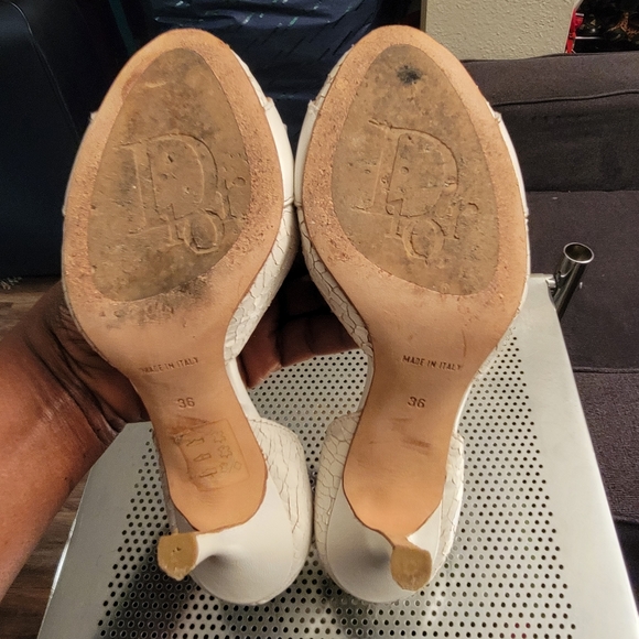 Dior Shoe White Snakeskin Peep Toe C D Initial - Picture 13 of 16